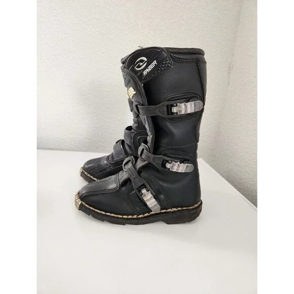 Answer Boys Racing Youth Boots Size 3 Show Lots Of Wear Please See Pictures - Picture 3 of 12